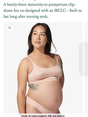 NWT Bodily Clip-Down Maternity Nursing Bra — Clay
